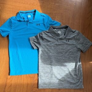 Under Armour Kids Polo Shirts - Vibrant Blue and Classic Gray